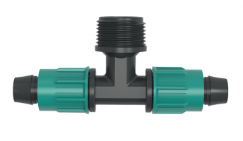 Тройник компрессионный 16 х 3/4" для капельной трубки 16 мм